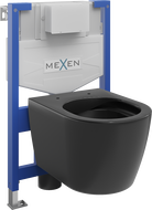 Mexen Carmen podometni komplet WC okvir Fenix XS-F z WC školjko, črna mat - 6803388XX85