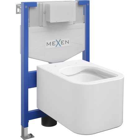 Mexen Elis inbouw wc-set frame Fenix XS-F met toiletpot, wit glans - 6803391XX00
