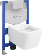Mexen Margo Ënnerputz-Set WC Fenix XS-F Stau-Rahmen mat WC-Muschel , wäisse Glanz - 6803342XX00
