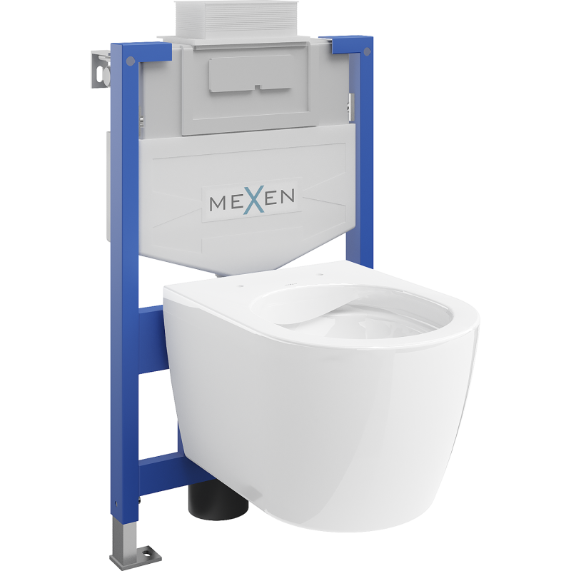 Mexen Set da Incasso WC Telaio Fenix XS-U con WC Carmen, Bianco Lucido - 6853388XX00