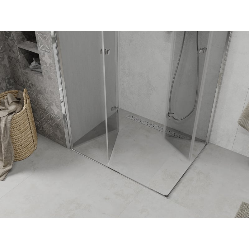 Mexen Lima Duo sklopiva tuš kabina 90 x 70 cm, prozirna, krom - 856-090-070-02-00