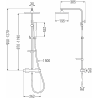 Mexen CQ49 Aufputz-Duschset mit Regenduschkopf und Thermostatbatterie, Schwarz/Gold - 772504995-75