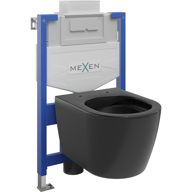 Mexen Carmen inbouw WC set Fenix XS-U met toiletpot, zwart mat - 6853388XX85