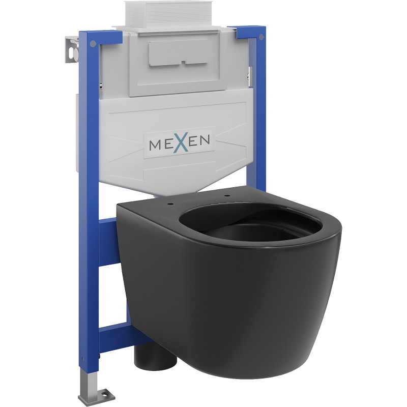 Mexen Carmen WC podžbukni set Fenix XS-U s WC školjkom, crni mat - 6853388XX85