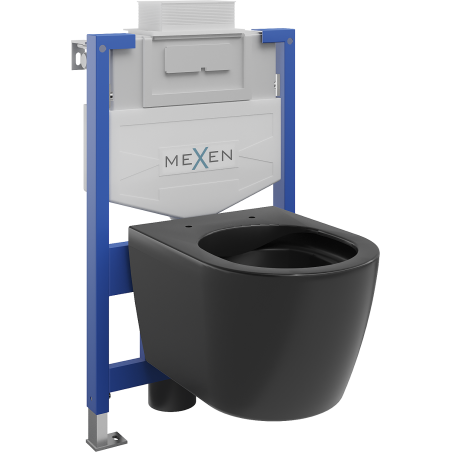 Mexen Carmen inbouw WC set Fenix XS-U met toiletpot, zwart mat - 6853388XX85