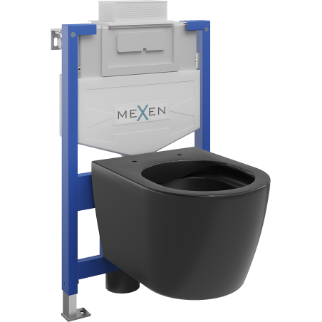 Mexen Carmen infällbar WC-enhet Fenix XS-U med WC-skål, svart matt - 6853388XX85