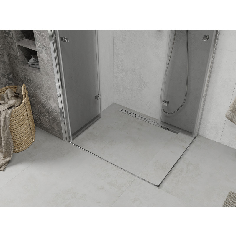 Mexen Lima Duo zložljiva tuš kabina 90 x 70 cm, prozorna, krom - 856-090-070-02-00