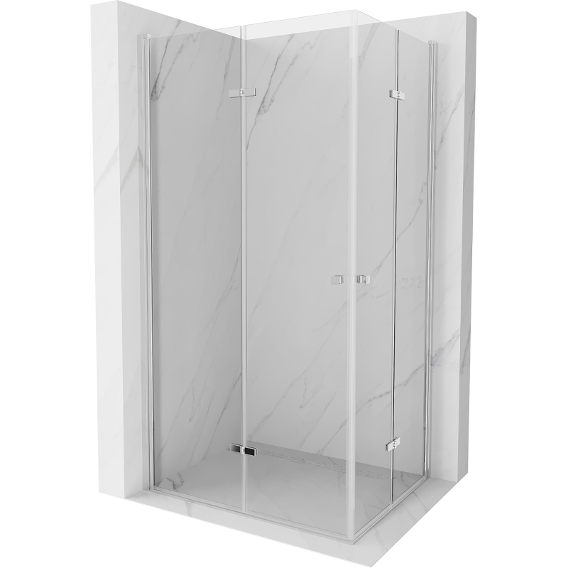 Mexen Lima Duo opvouwbare douchecabine 90 x 70 cm, transparant, chroom - 856-090-070-02-00