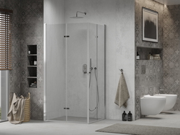 Mexen Lima Duo opvouwbare douchecabine 90 x 80 cm, transparant, chroom - 856-090-080-02-00
