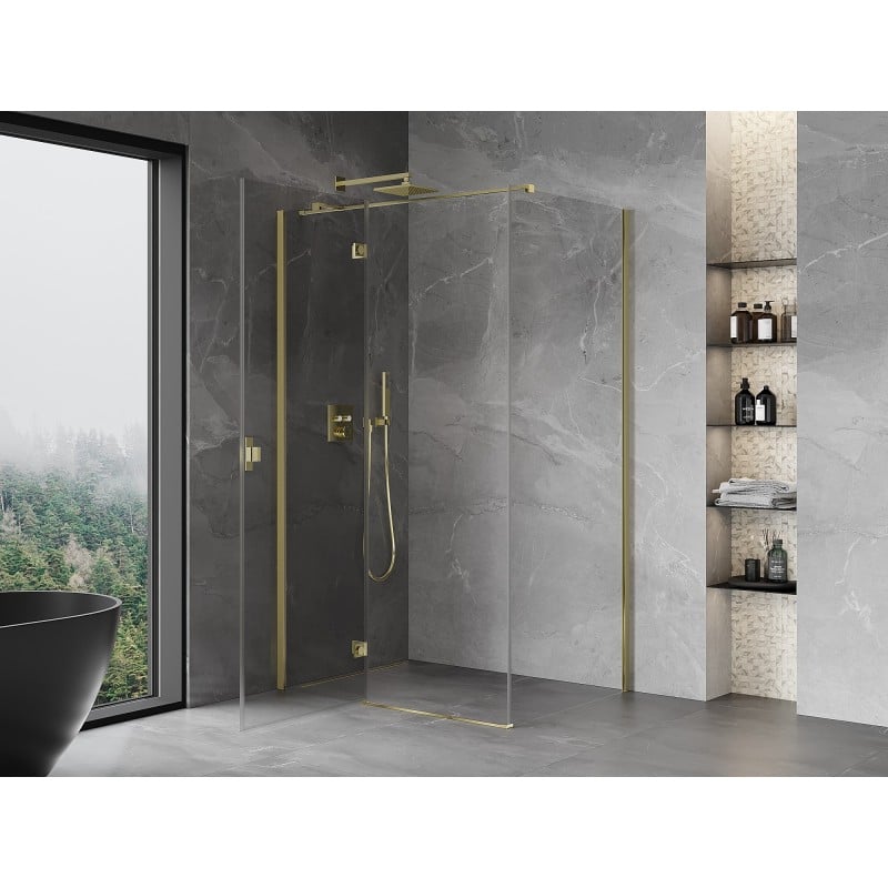 Mexen Mist-H T Left Hinged Shower Enclosure 105 x 85 cm, Transparent, Gold - 8A5T-105-085-50-00-L