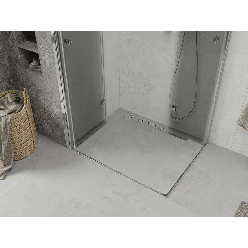 Mexen Lima Duo klappbare Duschkabine 90 x 80 cm, transparent, Chrom - 856-090-080-02-00