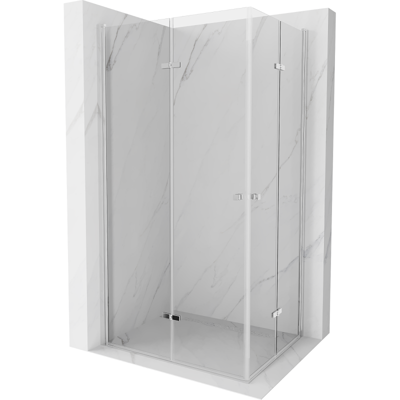 Mexen Lima Duo cabine de douche rabattable 100 x 90 cm, transparent, chrome - 856-100-090-02-00