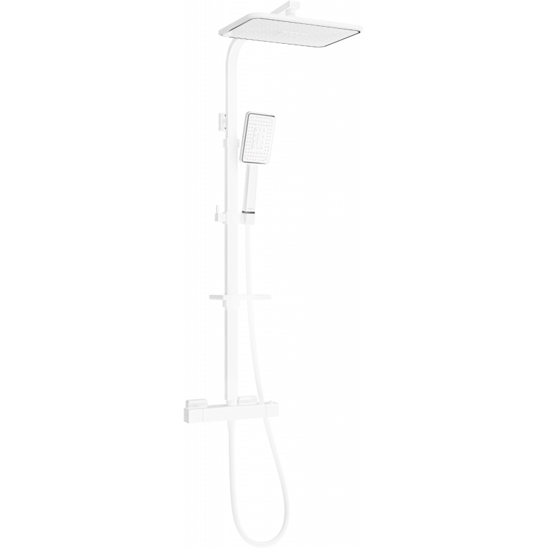 Mexen CQ54 set doccia esterno con soffione e miscelatore termostatico, bianco/cromo - 772505495-21