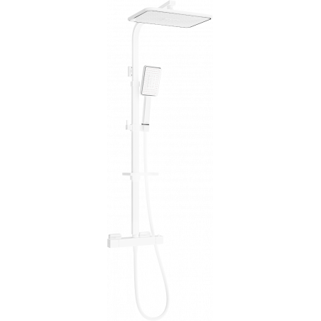 Mexen CQ54 exposed shower set with rain shower and thermostatic mixer, white/chrome - 772505495-21