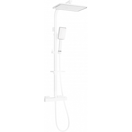 Mexen CQ54 Oberflächenmontiertes Duschset mit Regenbrause und Thermostatbatterie, weiß/chrom - 772505495-21