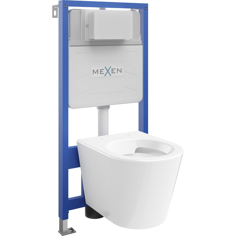 Mexen Rico WC Concealed Set Fenix Slim Frame with WC Bowl, White Gloss - 6103372XX00