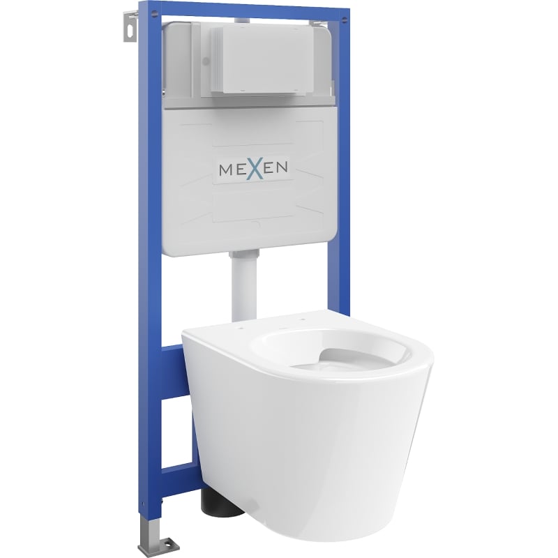 Mexen Rico WC sisseehitatud komplekt Fenix Slim raamiga WC-kauss, läikiv valge - 6103372XX00