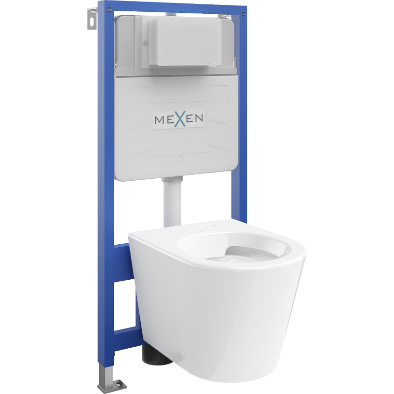 Mexen Unterputz-Set WC Fenix Slim Rahmen mit WC-Schüssel Rico, weiß glänzend - 6103372XX00