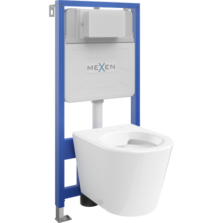 Mexen Unterputz-Set WC Fenix Slim Rahmen mit WC-Schüssel Rico, weiß glänzend - 6103372XX00