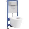 Mexen Rico conjunto empotrado WC bastidor Fenix Slim con taza WC, blanco brillo - 6103372XX00