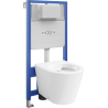 Mexen Unterputz-Set WC Fenix Slim Rahmen mit WC-Schüssel Rico, weiß glänzend - 6103372XX00