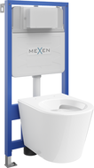 Mexen Rico verstoppt WC Set Fenix Slim Rahmen mat WC Schossel, wäissen Glanz - 6103372XX00