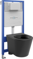 Mexen Rico infälld WC-set Fenix Slim med WC-skål, svart matt - 6103372XX85