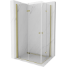 Mexen Lima Duo faltbare Duschkabine 80 x 70 cm, transparent, gold - 856-080-070-50-00-02