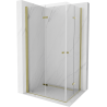 Mexen Lima Duo opvouwbare douchecabine 80 x 70 cm, transparant, goud - 856-080-070-50-00-02