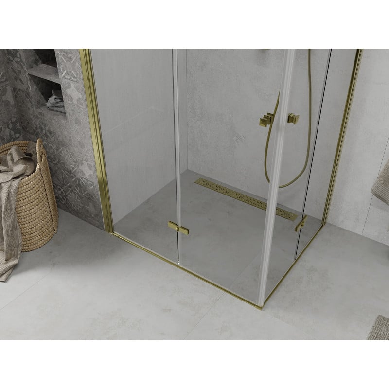 Mexen Lima Duo Folding Shower Cabin 80 x 70 cm, Transparent, Gold - 856-080-070-50-00-02