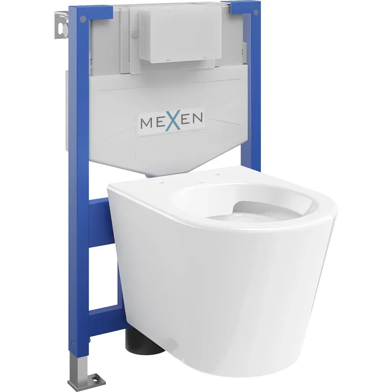 Mexen Rico inbouwset WC frame Fenix XS-F met WC-pot, glanzend wit - 6803372XX00