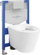 Mexen Rico σετ εντοιχισμού WC πλαίσιο Fenix XS-F με λεκάνη WC, λευκή γυαλιστερή