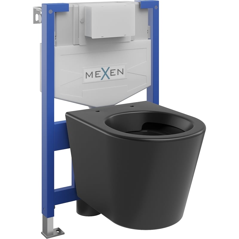 Mexen Rico wall-mounted WC set Fenix XS-F with WC bowl, matte black - 6803372XX85