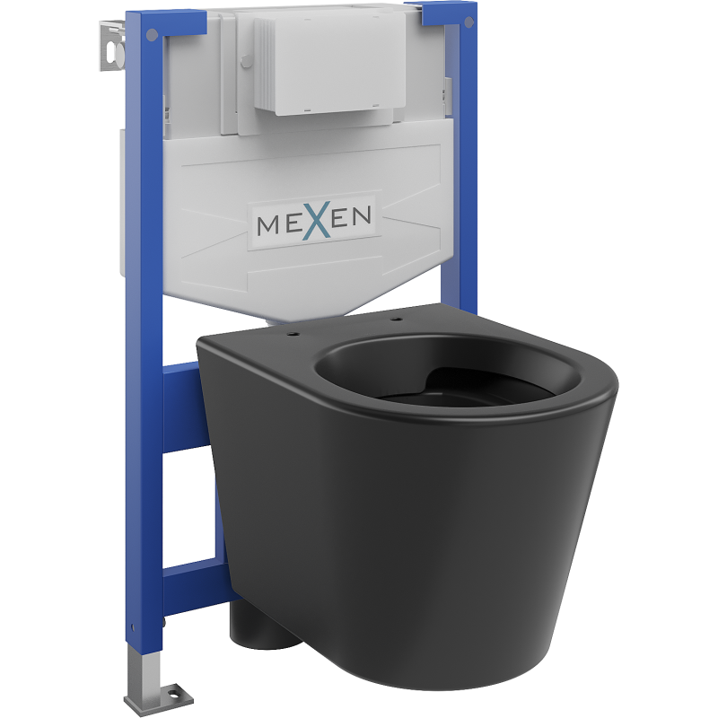 Mexen Unterputz-Set WC-Rahmen Fenix XS-F mit WC-Schüssel Rico, schwarzmatt - 6803372XX85