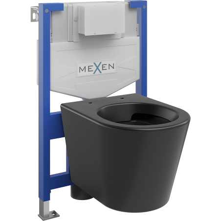 Mexen Unterputz-Set WC-Rahmen Fenix XS-F mit WC-Schüssel Rico, schwarzmatt - 6803372XX85