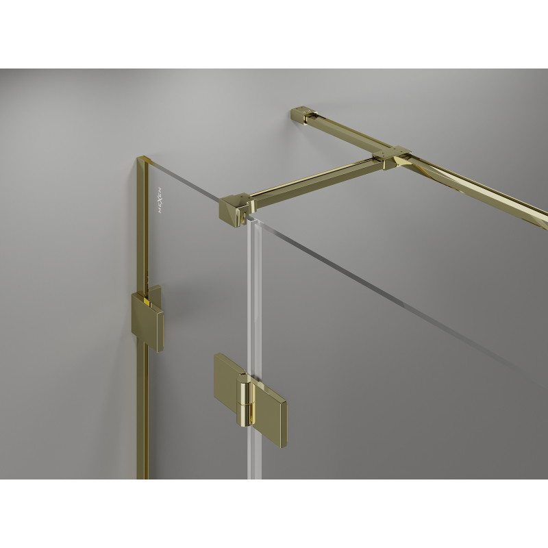 Mexen Lunar T vasak avatav dušinurk 80 x 120 cm, läbipaistev, kuldne - 834T-080-120-50-00-L