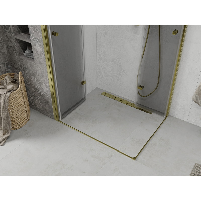 Mexen Lima Duo folding shower cabin 100 x 90 cm, transparent, gold - 856-100-090-50-00-02