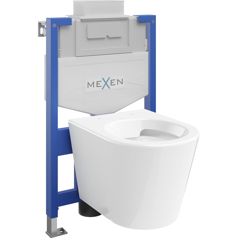 Mexen Rico udio WC set stelaža Fenix XS-U s WC školjkom, bijeli sjaj - 6853372XX00