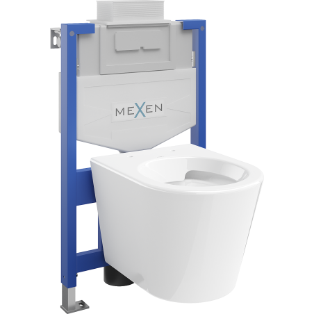 Mexen Rico εντοιχιζόμενο σετ WC πλαίσιο Fenix XS-U με λεκάνη WC, λευκή γυαλιστερή