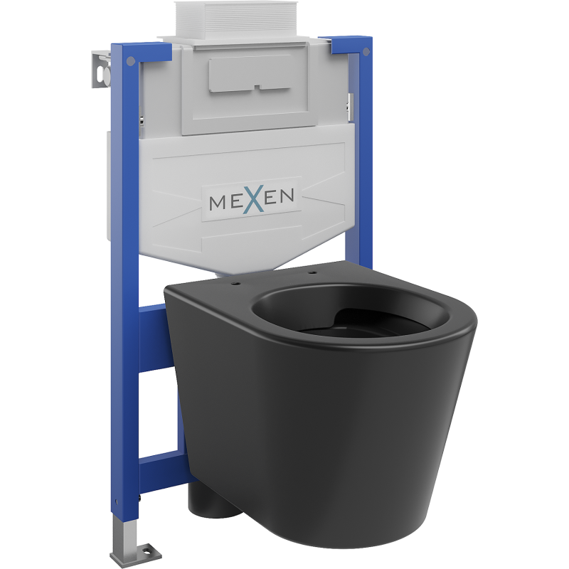 Mexen Rico inbouwset WC Fenix XS-U frame met WC pot, zwarte mat - 6853372XX85