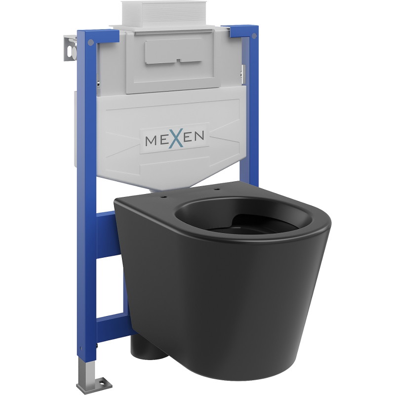 Mexen Rico podžbukni WC set Fenix XS-U s WC školjkom, crni mat - 6853372XX85