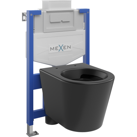 Mexen Rico juego empotrado WC bastidor Fenix XS-U con taza WC, negro mate - 6853372XX85