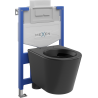 Mexen ensemble encastré WC châssis Fenix XS-U avec cuvette WC Rico, noir mat - 6853372XX85