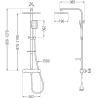 Mexen CQ54 Aufputz-Duschset mit Regenduschkopf und Thermostatbatterie, schwarz/chrom - 772505495-71