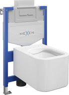 Mexen Elis conjunto embutido WC estrutura Fenix XS-U com sanita, branco brilhante - 6853391XX00