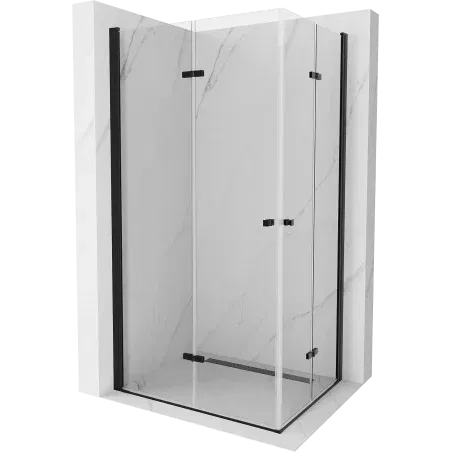 Mexen Lima Duo opvouwbare douchecabine 80 x 70 cm, transparant, zwart - 856-080-070-70-00-02
