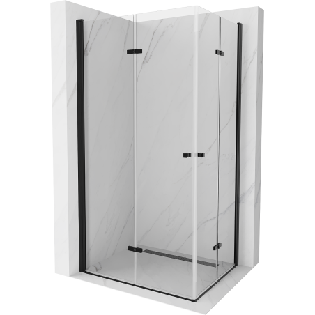 Mexen Lima Duo sklopiva tuš kabina 80 x 70 cm, prozirna, crna - 856-080-070-70-00-02
