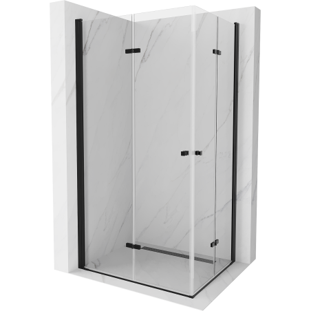 Mexen Lima Duo faltbare Duschkabine 90 x 80 cm, transparent, schwarz - 856-090-080-70-00-02