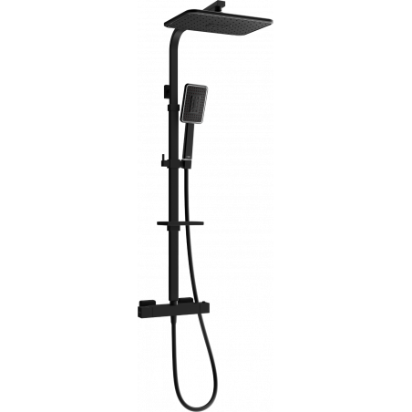 Mexen CQ54 ensemble de douche apparent avec pommeau de douche et mitigeur thermostatique, noir/chrome - 772505495-71