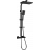 Mexen CQ54 ensemble de douche apparent avec pommeau de douche et mitigeur thermostatique, noir/chrome - 772505495-71